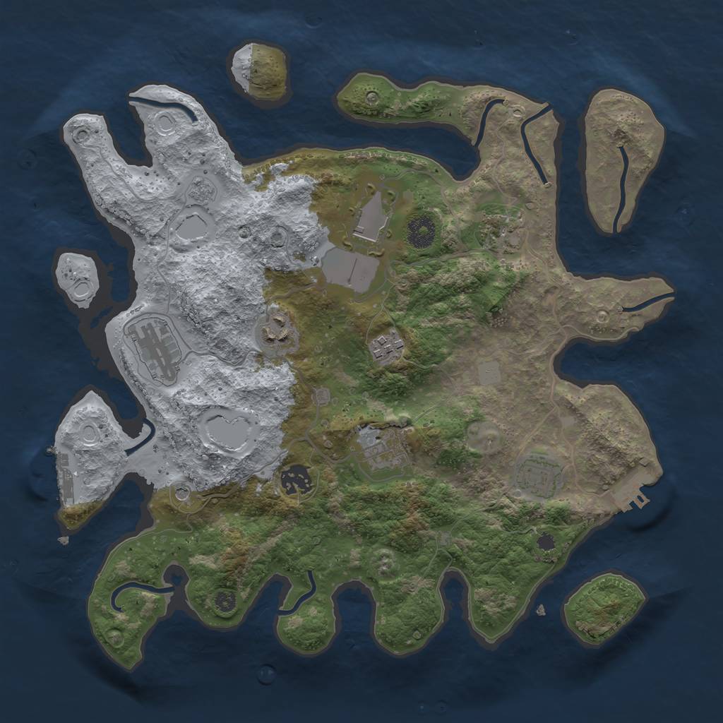 Rust Map: Procedural Map, Size: 3500, Seed: 5471245, 15 Monuments