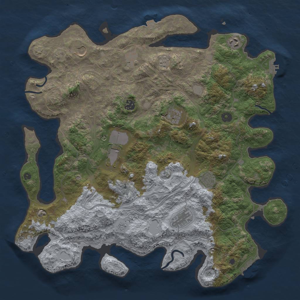 Rust Map: Procedural Map, Size: 4250, Seed: 5978084, 17 Monuments