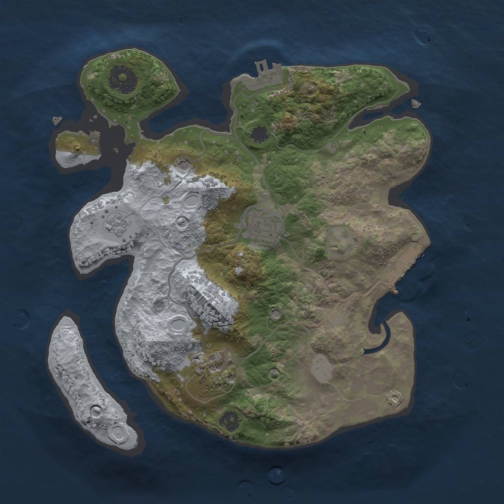 Rust Map: Procedural Map, Size: 2650, Seed: 260938662, 9 Monuments
