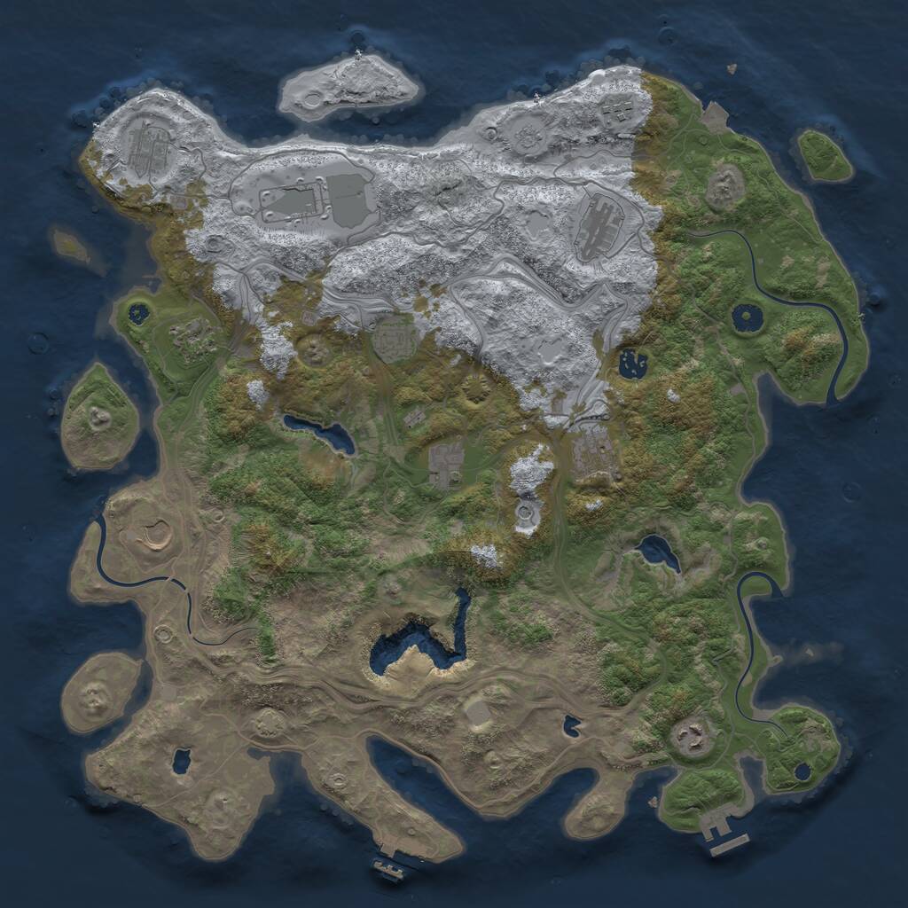 Rust Map: Procedural Map, Size: 4514, Seed: 1019273837, 17 Monuments