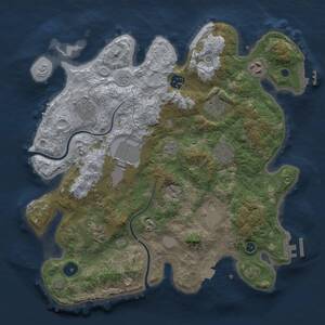 Thumbnail Rust Map: Procedural Map, Size: 3500, Seed: 127917, 15 Monuments