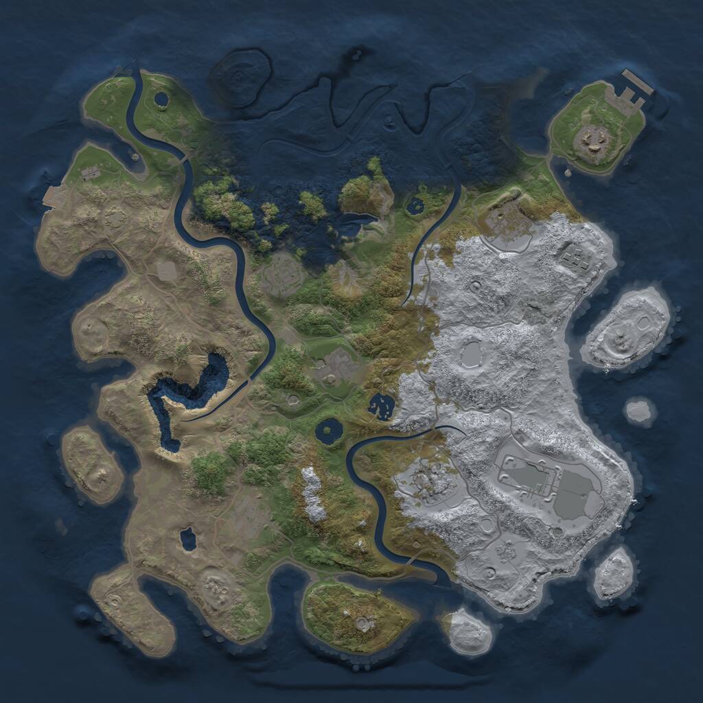 Rust Map: Procedural Map, Size: 4000, Seed: 456378, 14 Monuments