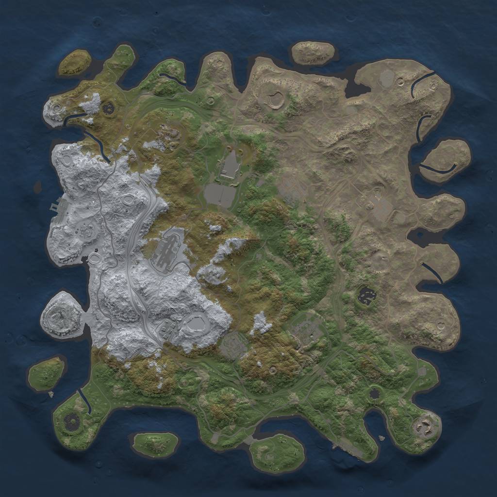 Rust Map: Procedural Map, Size: 4250, Seed: 1347132632, 18 Monuments