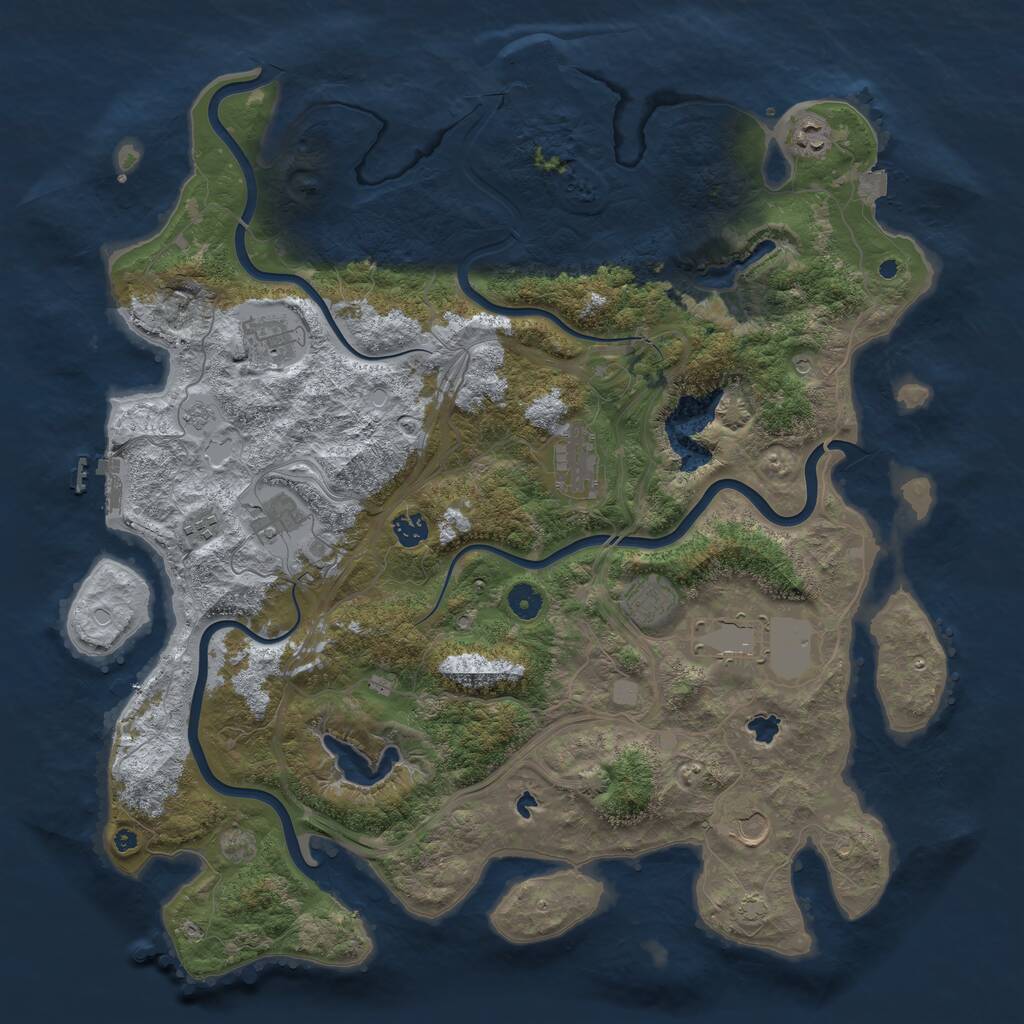 Rust Map: Procedural Map, Size: 4500, Seed: 414567923, 15 Monuments