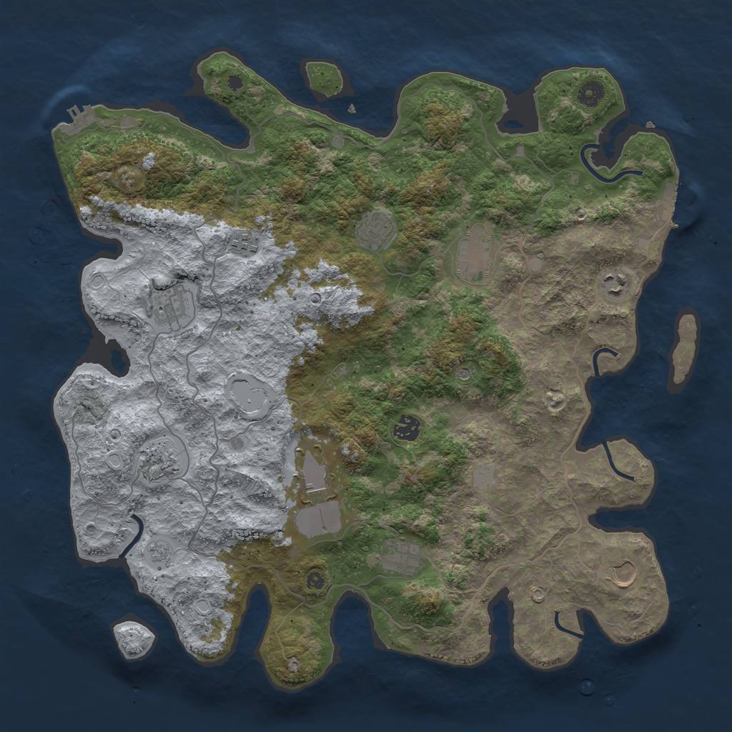 Rust Map: Procedural Map, Size: 4200, Seed: 947966, 17 Monuments