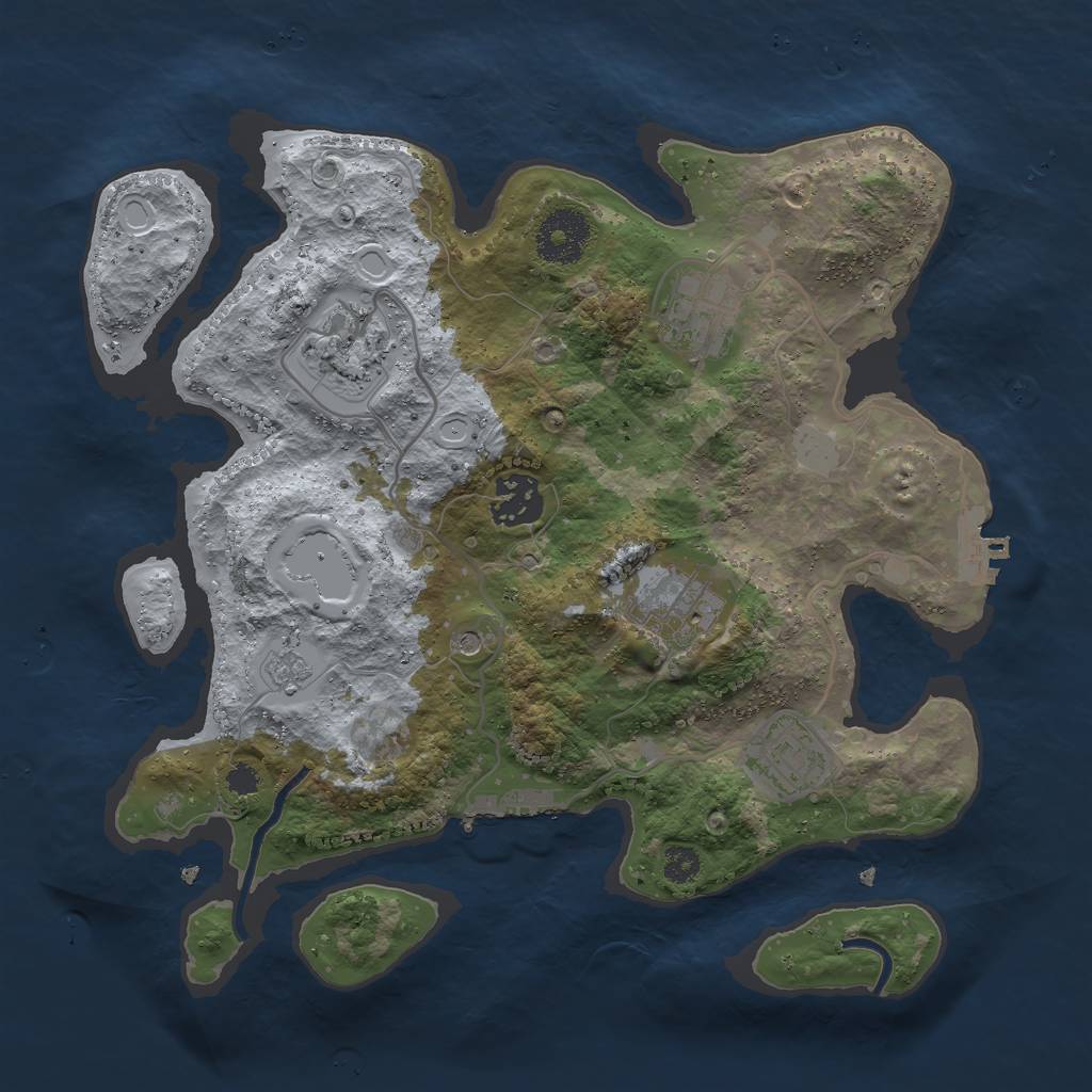 Rust Map: Procedural Map, Size: 3000, Seed: 549286, 12 Monuments