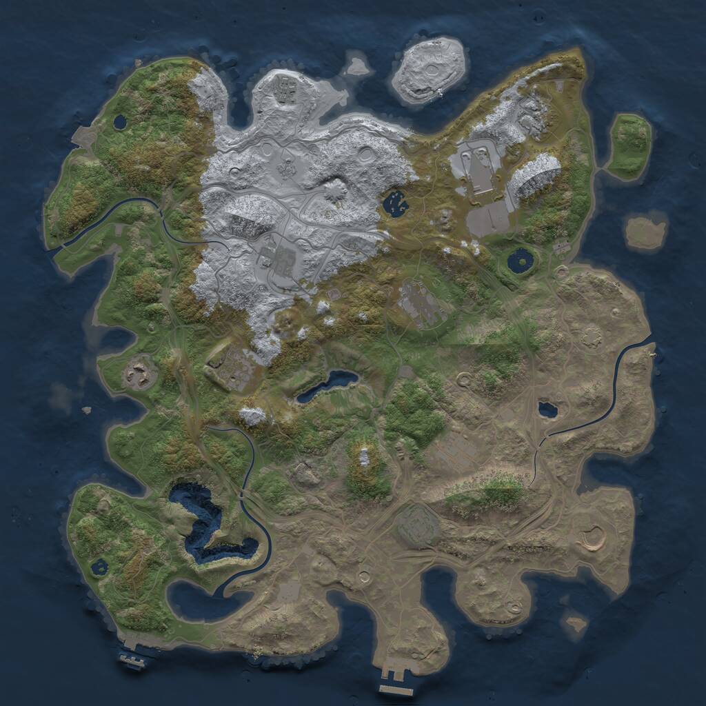 Rust Map: Procedural Map, Size: 4250, Seed: 1305464855, 17 Monuments