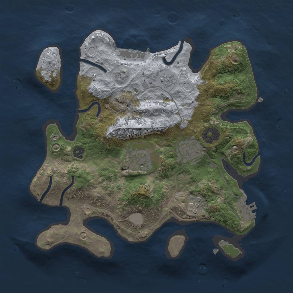 Rust Map: Procedural Map, Size: 2600, Seed: 1200, 9 Monuments