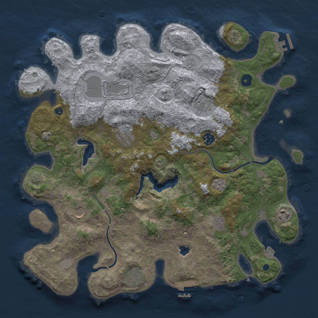 Rust Map: Procedural Map, Size: 4000, Seed: 1089761549, 15 Monuments