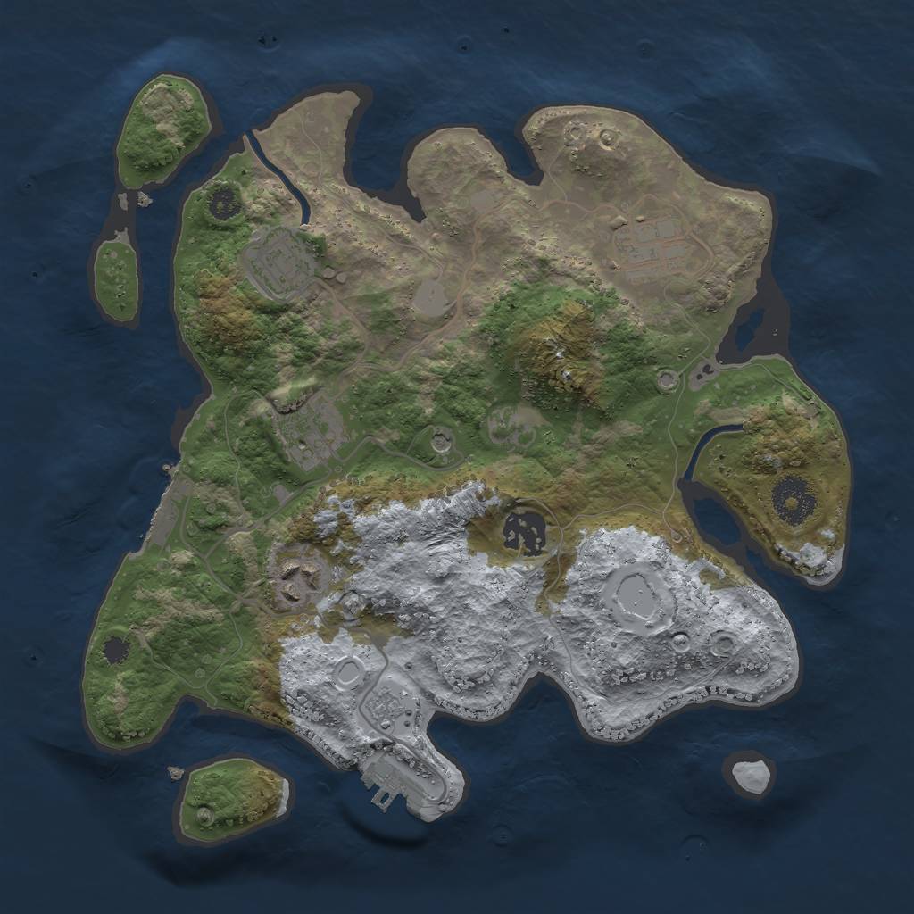 Rust Map: Procedural Map, Size: 3000, Seed: 917022601, 12 Monuments