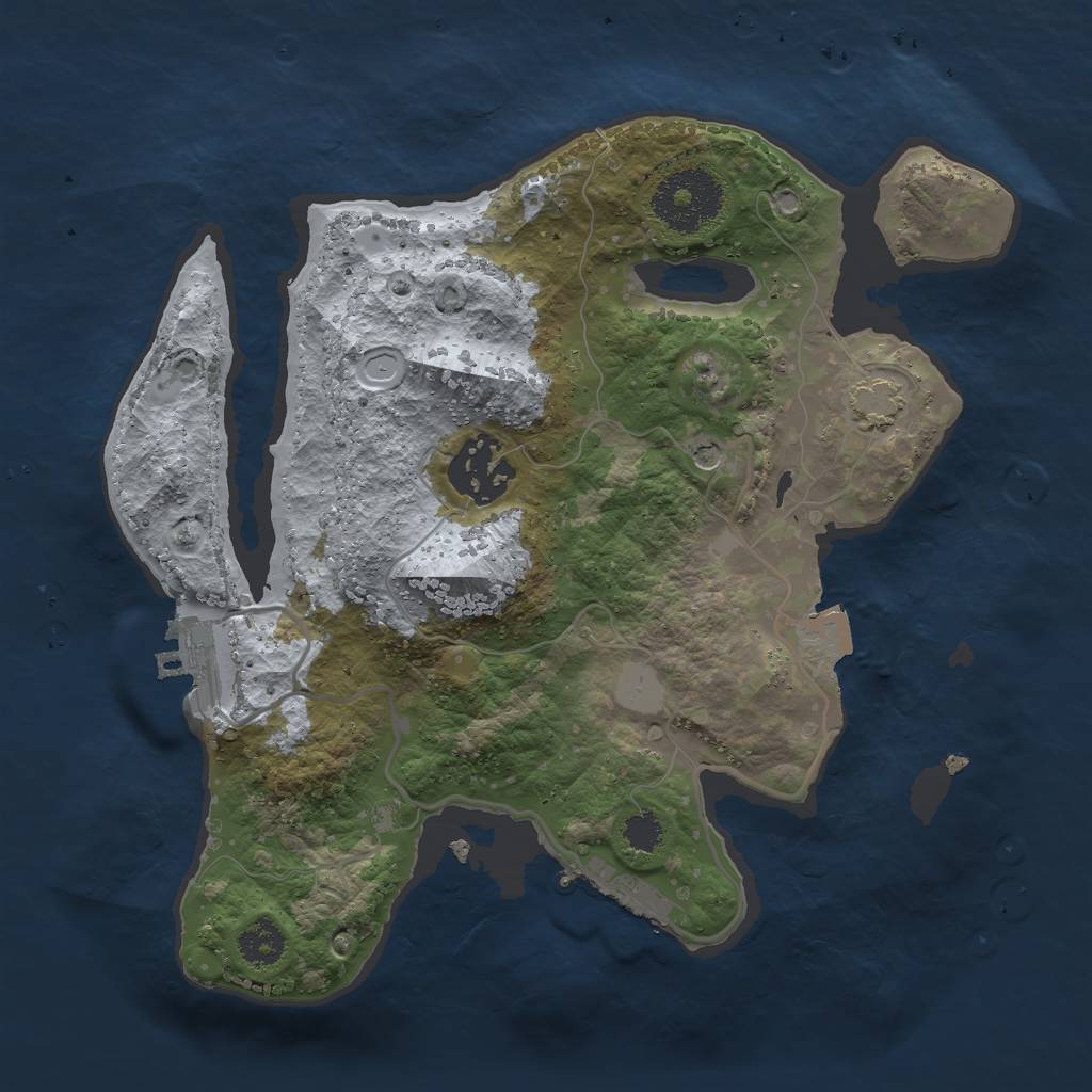 Rust Map: Procedural Map, Size: 2500, Seed: 136, 8 Monuments