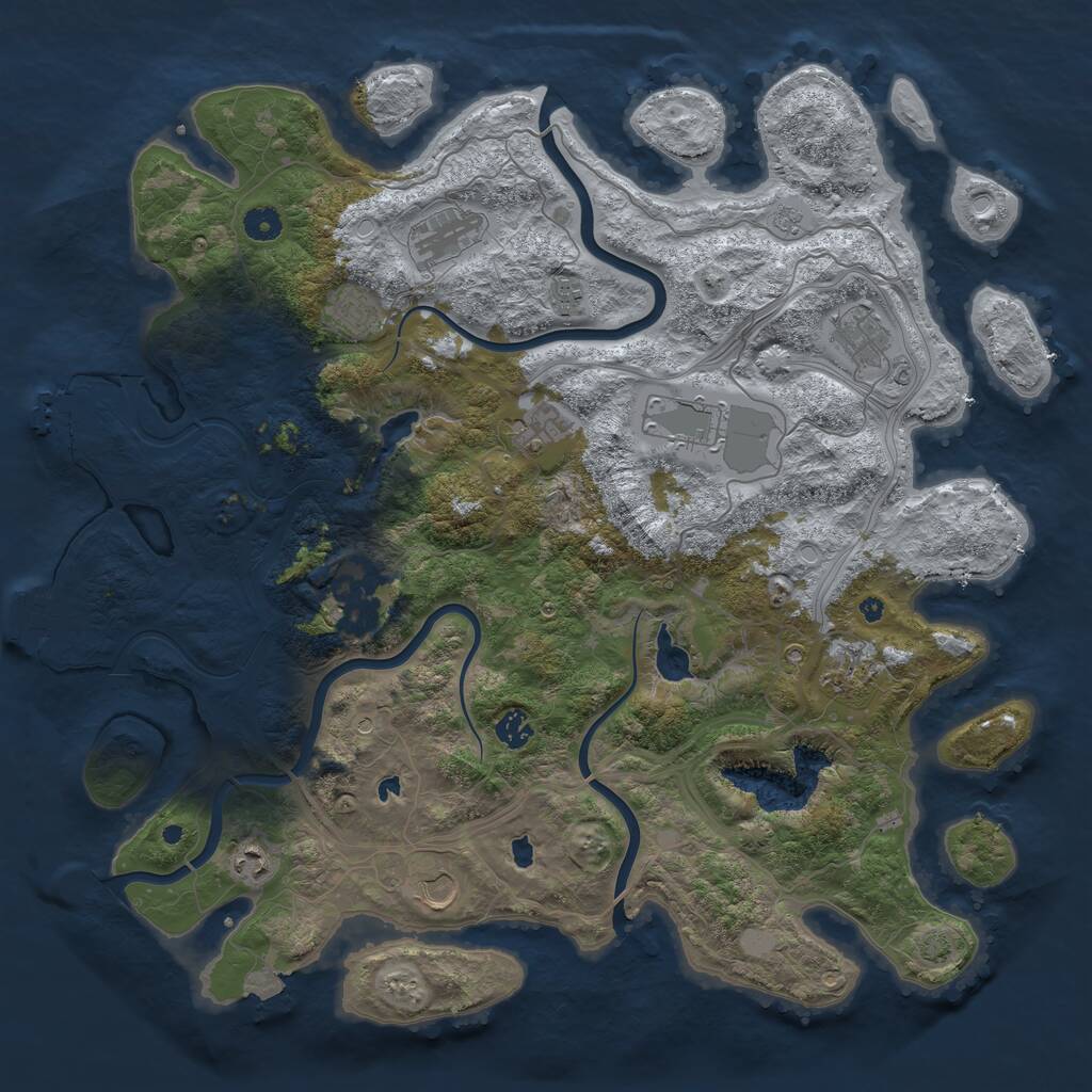 Rust Map: Procedural Map, Size: 4500, Seed: 4350, 17 Monuments