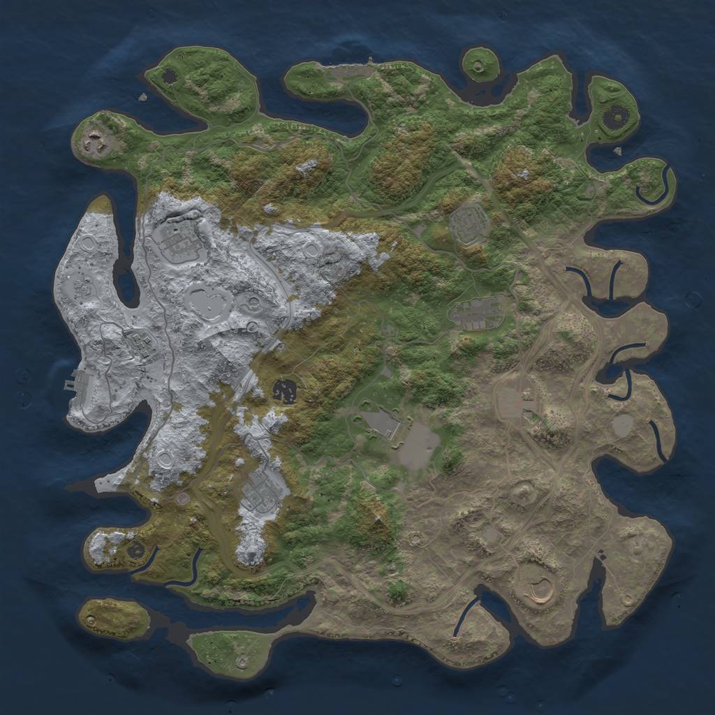 Rust Map: Procedural Map, Size: 4250, Seed: 998025, 17 Monuments