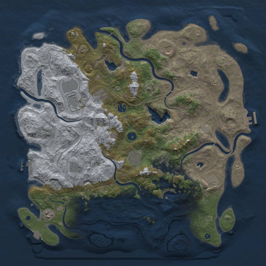 Rust Map: Procedural Map, Size: 4500, Seed: 1011573434, 16 Monuments