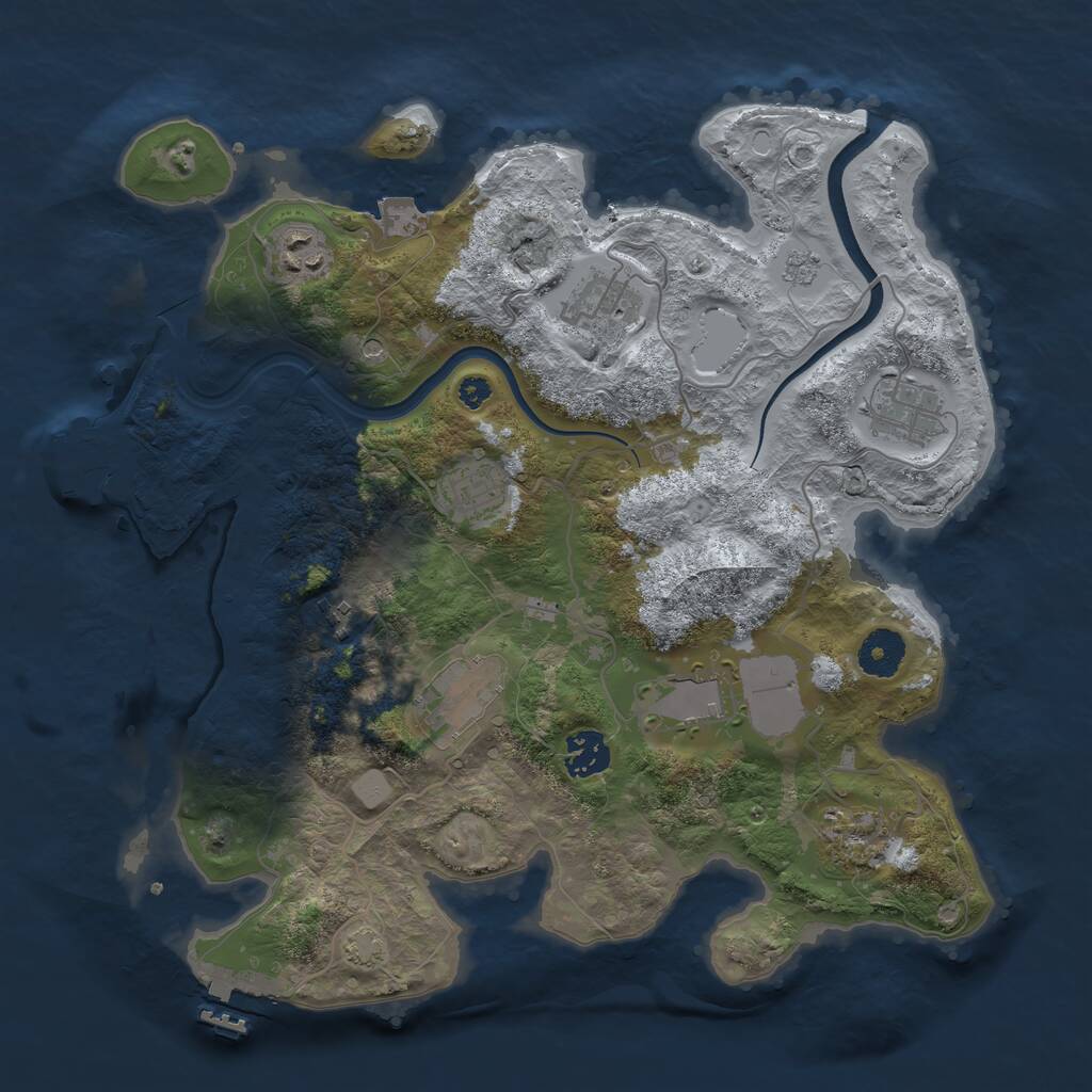 Rust Map: Procedural Map, Size: 3500, Seed: 262635377, 15 Monuments