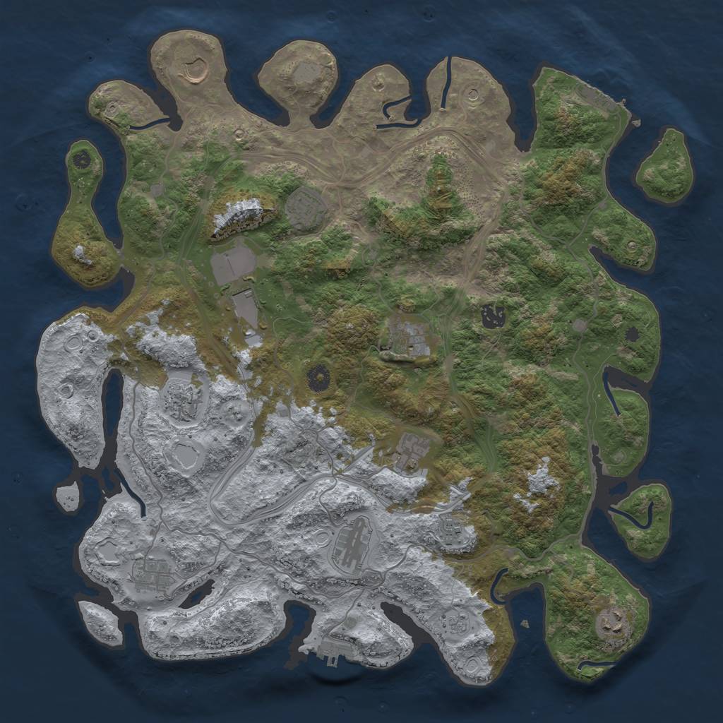 Rust Map: Procedural Map, Size: 4250, Seed: 872241891, 18 Monuments