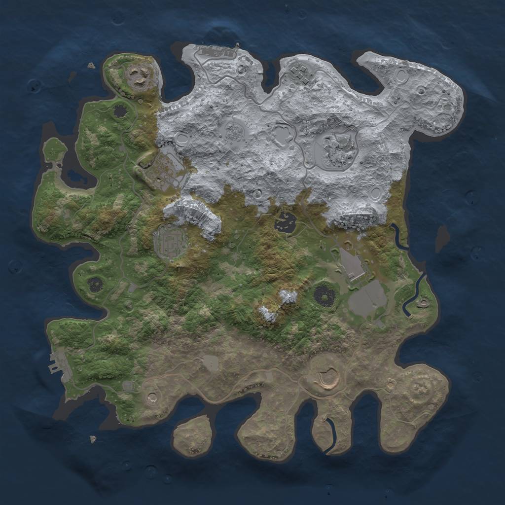 Rust Map: Procedural Map, Size: 3500, Seed: 1392032167, 15 Monuments