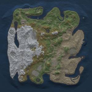 Thumbnail Rust Map: Procedural Map, Size: 3500, Seed: 1529072489, 17 Monuments