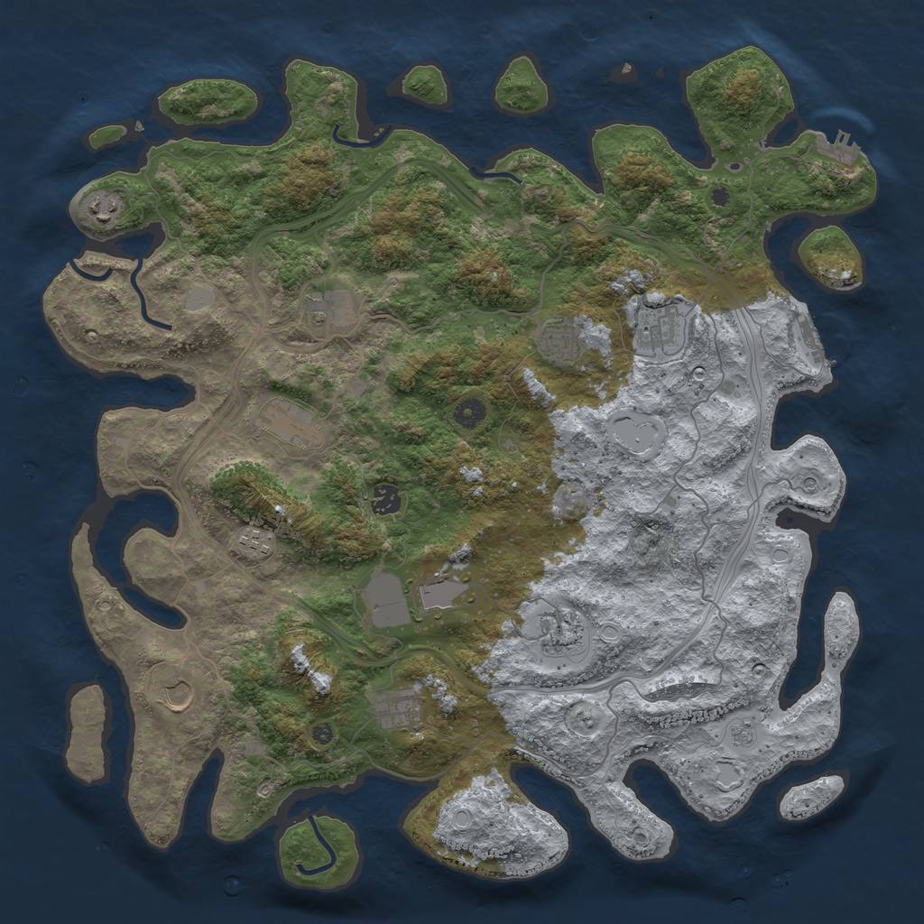 Rust Map: Procedural Map, Size: 4500, Seed: 450702037, 18 Monuments