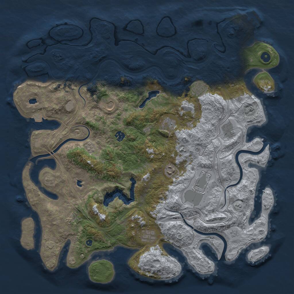 Rust Map: Procedural Map, Size: 4500, Seed: 450702037, 15 Monuments