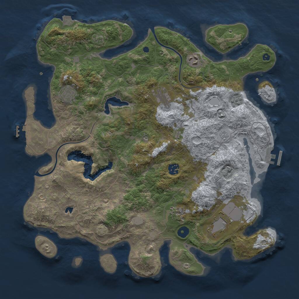 Rust Map: Procedural Map, Size: 4000, Seed: 8059158, 13 Monuments