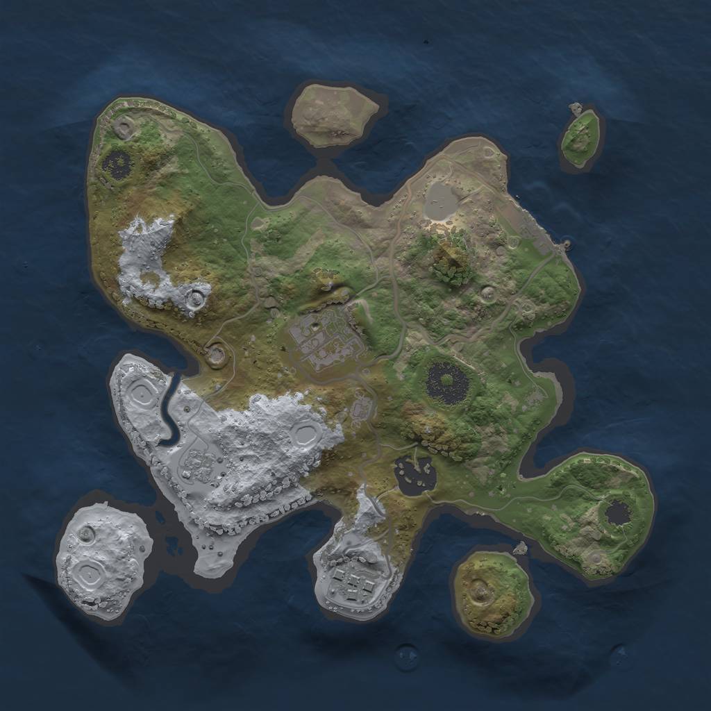 Rust Map: Procedural Map, Size: 2500, Seed: 5150, 8 Monuments
