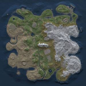 Thumbnail Rust Map: Procedural Map, Size: 3500, Seed: 1441181840, 15 Monuments