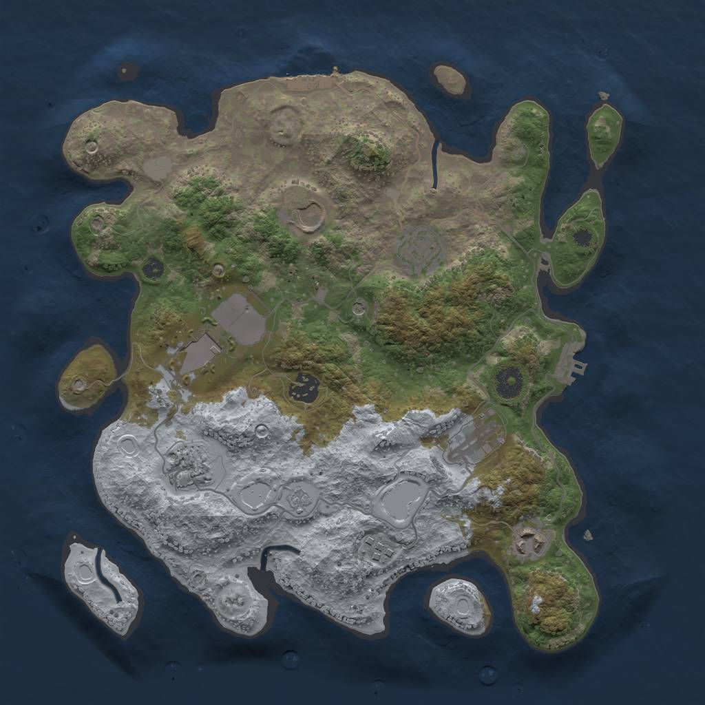 Rust Map: Procedural Map, Size: 3500, Seed: 62715401, 15 Monuments
