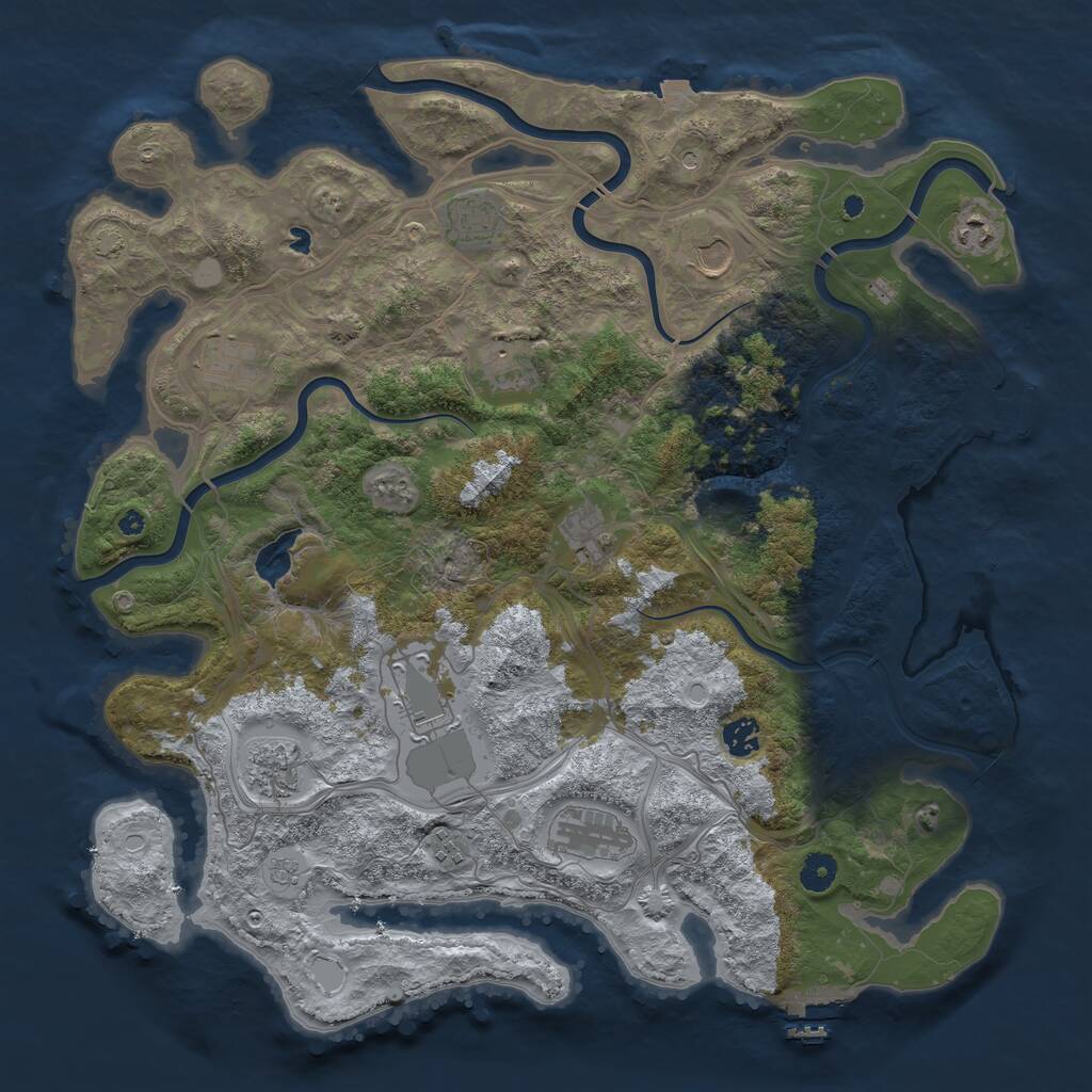 Rust Map: Procedural Map, Size: 4300, Seed: 1637, 17 Monuments