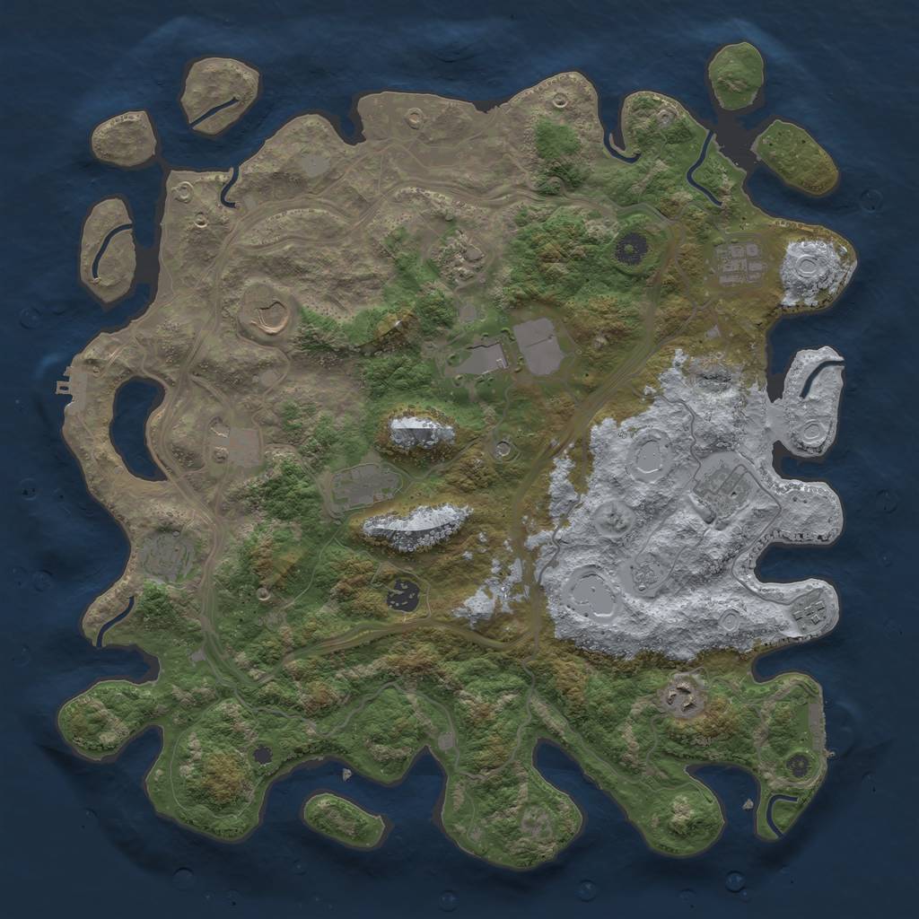 Rust Map: Procedural Map, Size: 4250, Seed: 1048780131, 18 Monuments