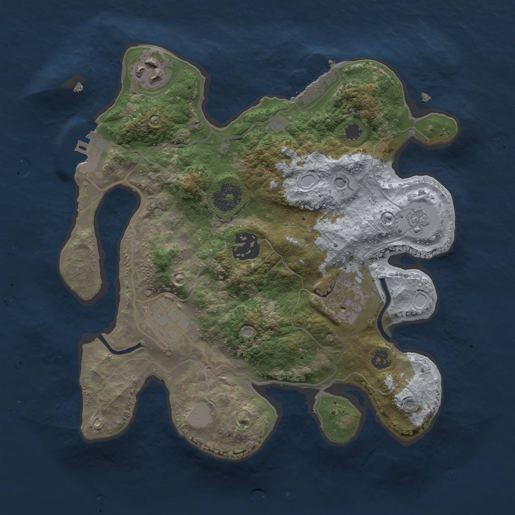 Rust Map: Procedural Map, Size: 2700, Seed: 912345, 11 Monuments