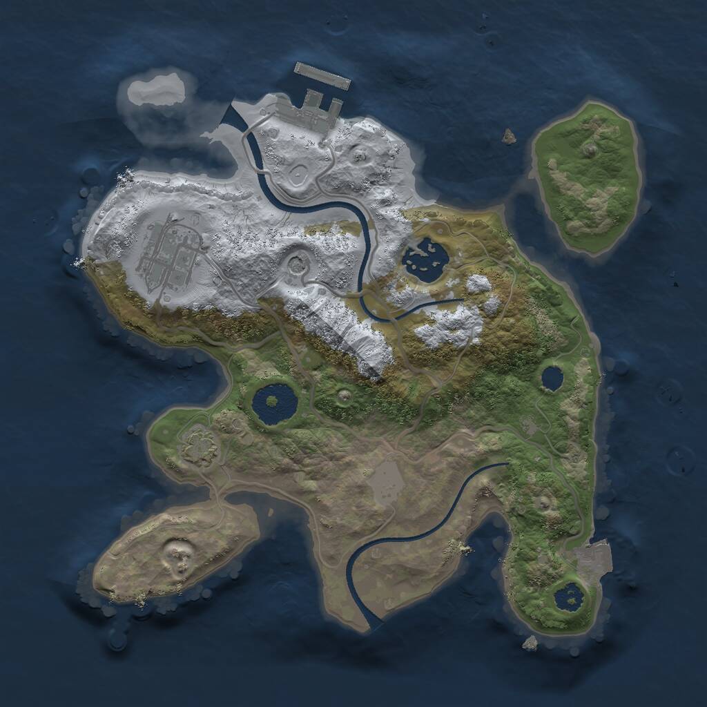 Rust Map: Procedural Map, Size: 2500, Seed: 76384468, 6 Monuments