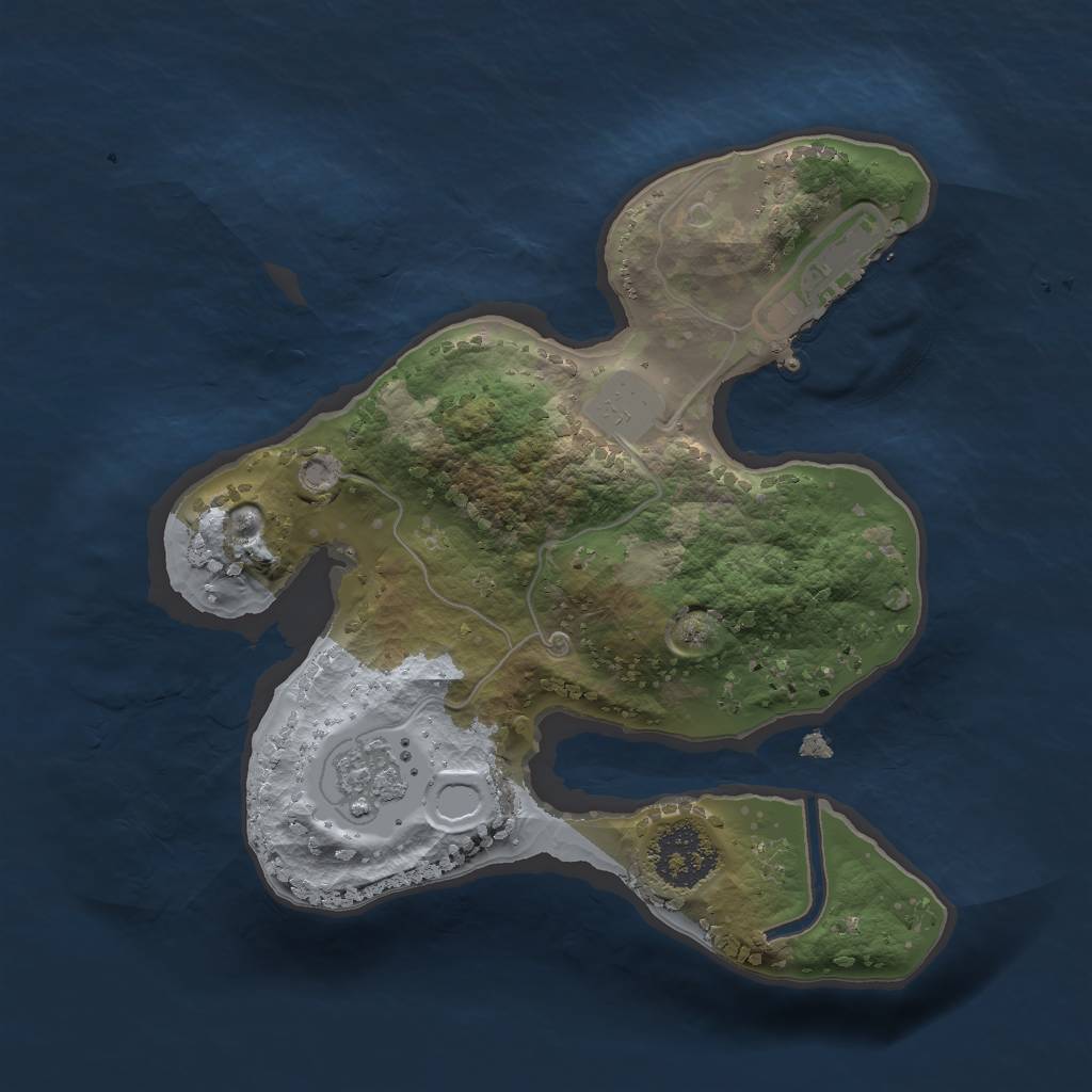 Rust Map: Procedural Map, Size: 1800, Seed: 14324, 5 Monuments