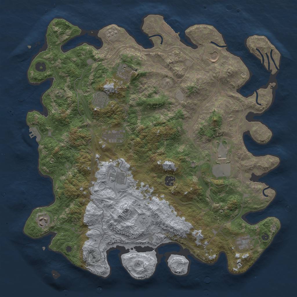 Rust Map: Procedural Map, Size: 4250, Seed: 1981874287, 17 Monuments