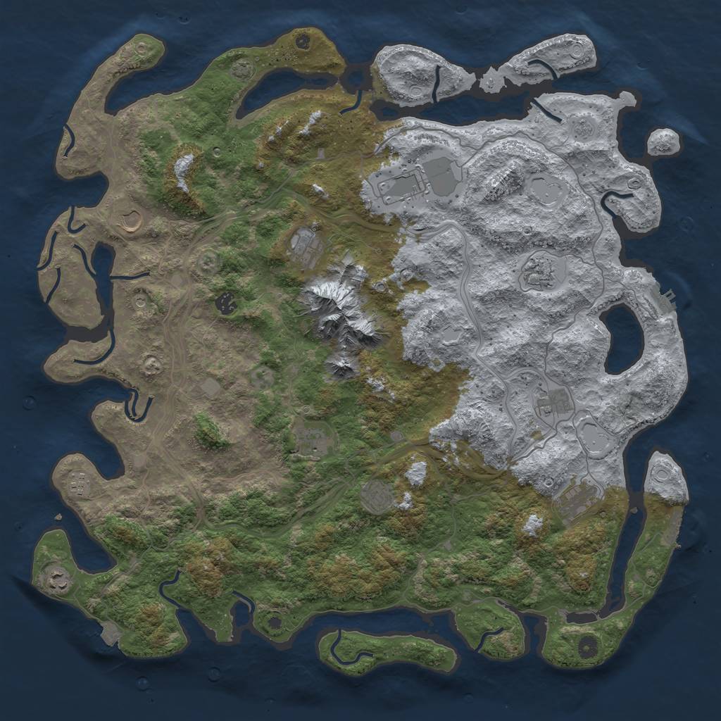 Rust Map: Procedural Map, Size: 5000, Seed: 585805355, 19 Monuments