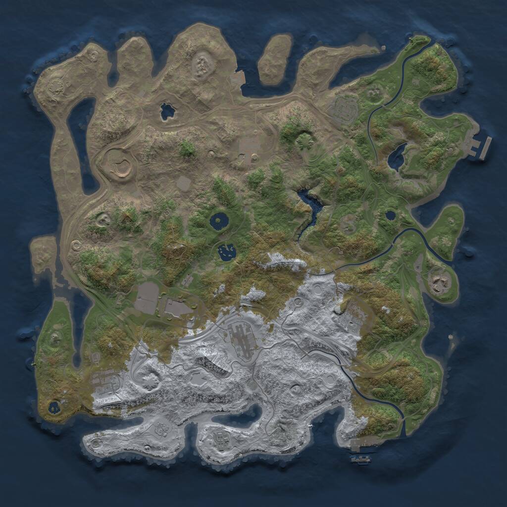 Rust Map: Procedural Map, Size: 4250, Seed: 648989713, 16 Monuments