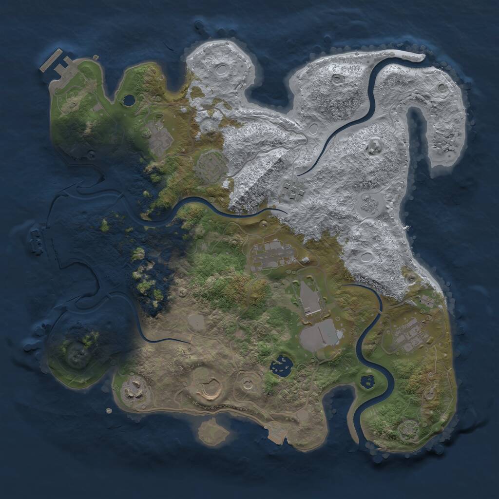 Rust Map: Procedural Map, Size: 3500, Seed: 2138494, 15 Monuments