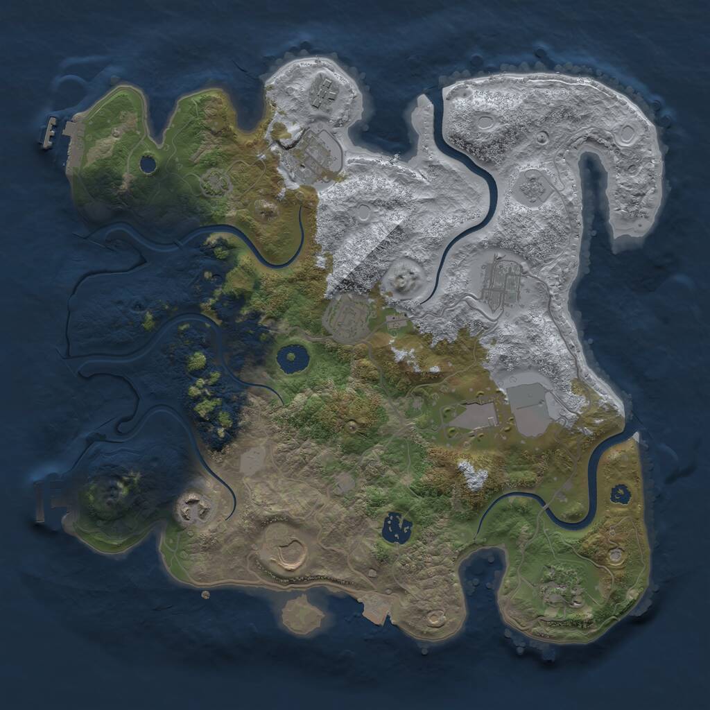 Rust Map: Procedural Map, Size: 3500, Seed: 2138494, 15 Monuments