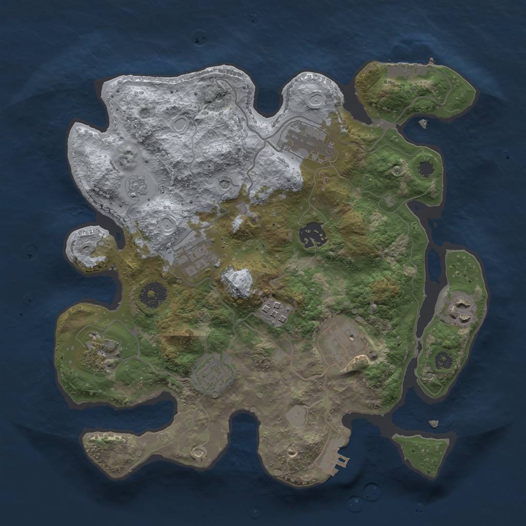 Rust Map: Procedural Map, Size: 3000, Seed: 647168010, 15 Monuments
