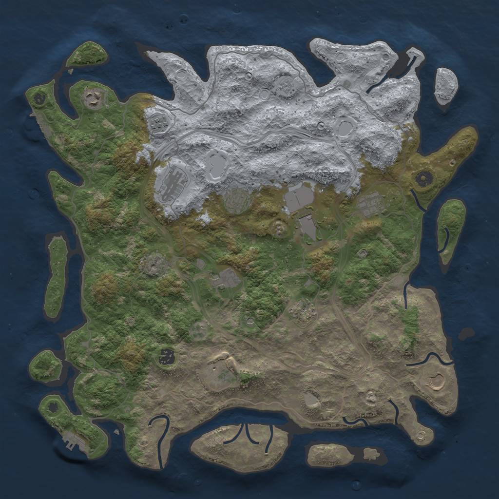 Rust Map: Procedural Map, Size: 4500, Seed: 1564058825, 18 Monuments