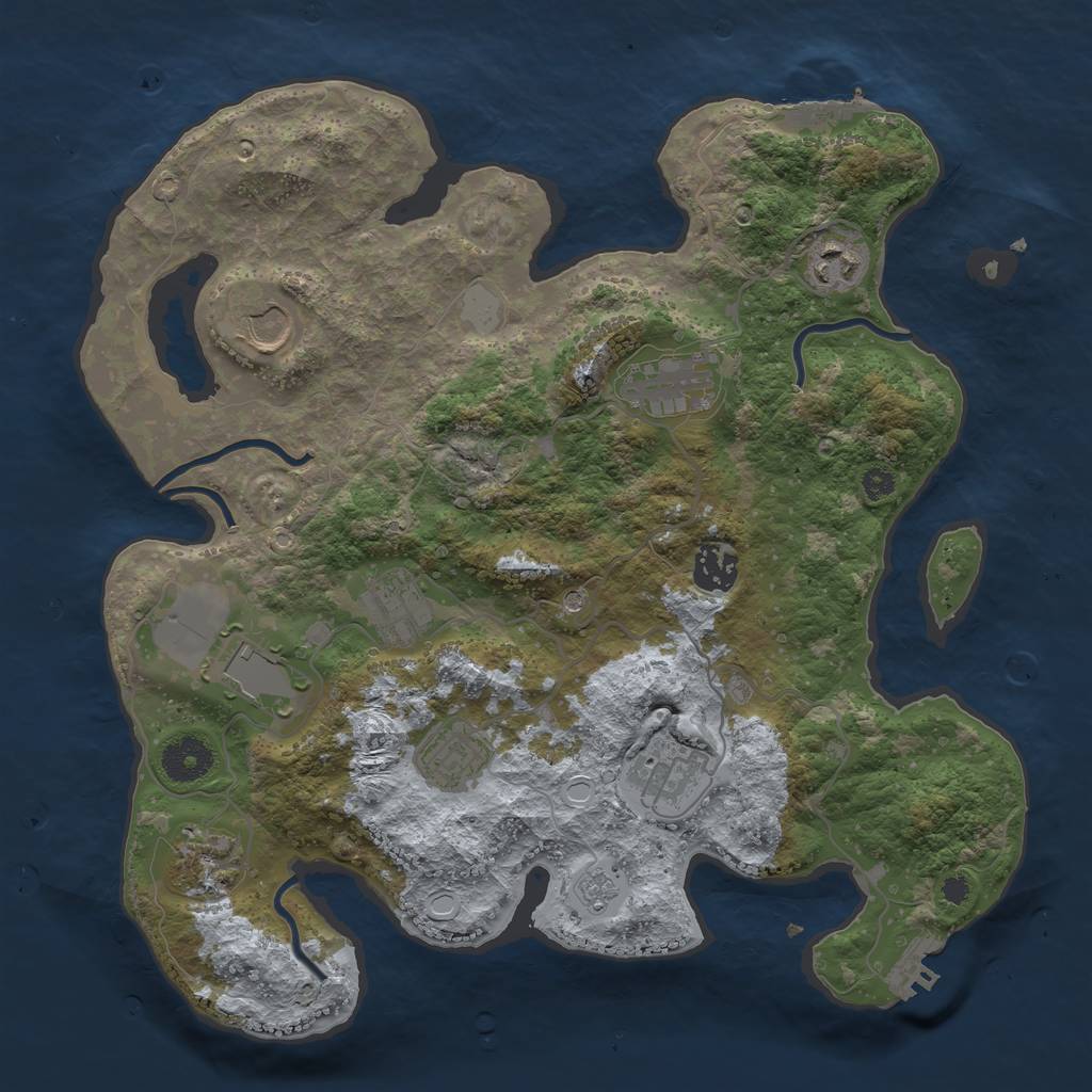 Rust Map: Procedural Map, Size: 3500, Seed: 148816234, 16 Monuments
