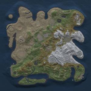 Thumbnail Rust Map: Procedural Map, Size: 3500, Seed: 985942218, 17 Monuments