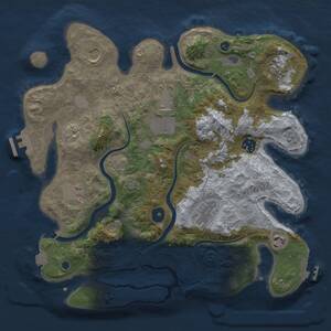 Thumbnail Rust Map: Procedural Map, Size: 3500, Seed: 985942218, 14 Monuments