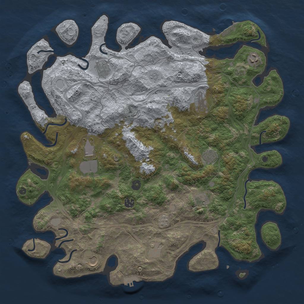 Rust Map: Procedural Map, Size: 4500, Seed: 894415168, 17 Monuments