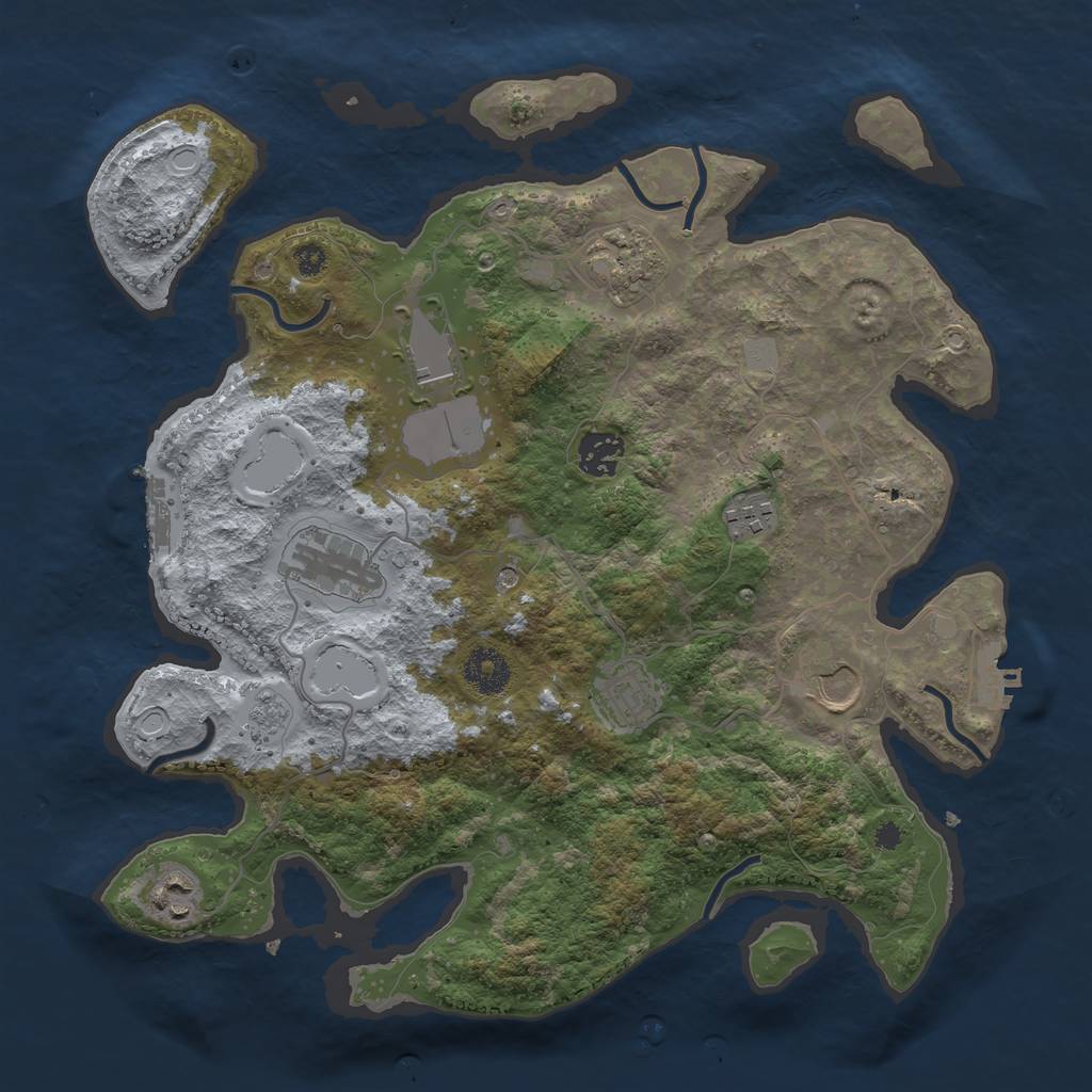 Rust Map: Procedural Map, Size: 3500, Seed: 193528354, 15 Monuments