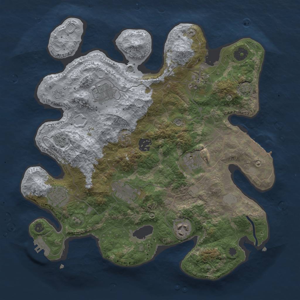 Rust Map: Procedural Map, Size: 3350, Seed: 1412, 15 Monuments