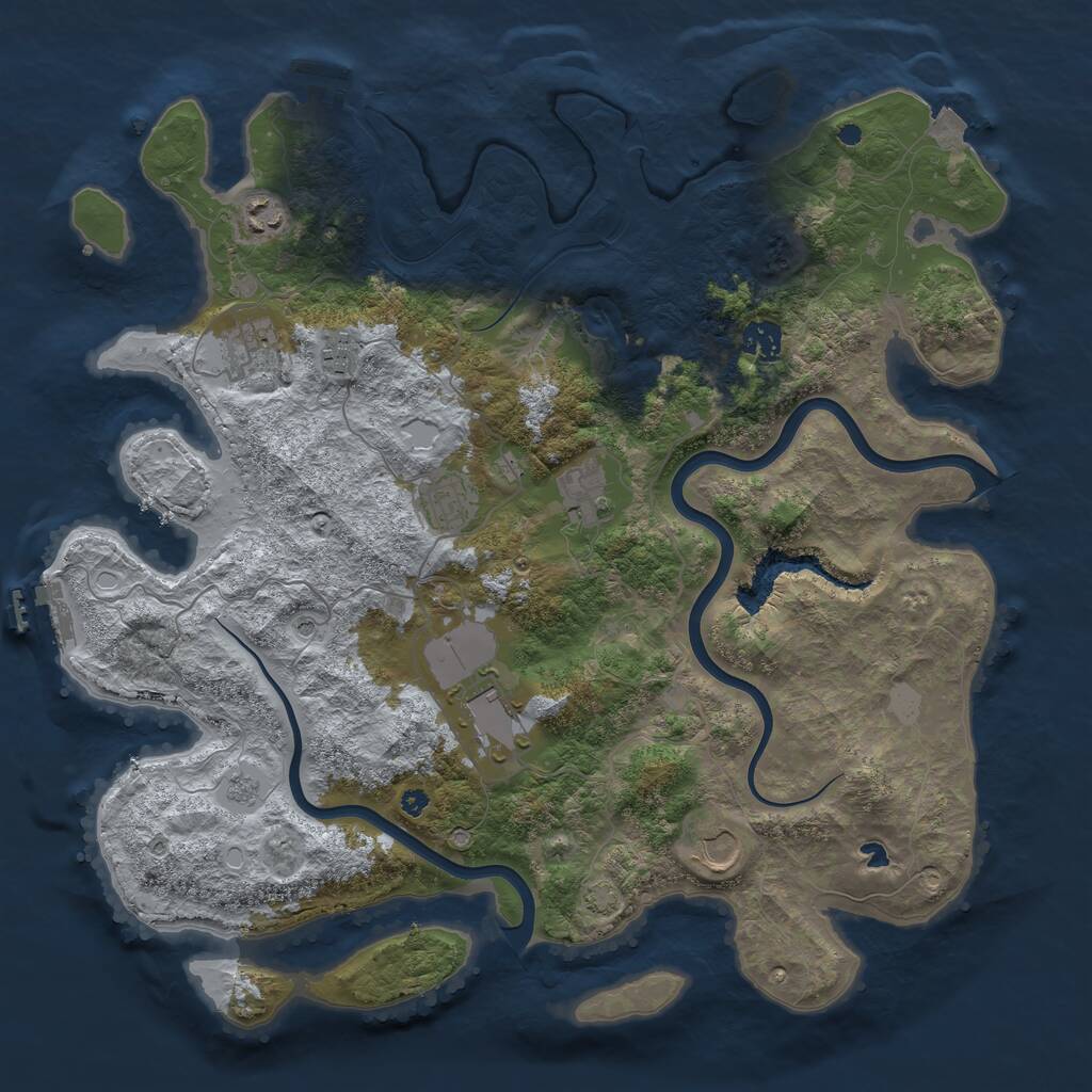 Rust Map: Procedural Map, Size: 4000, Seed: 1268252564, 14 Monuments