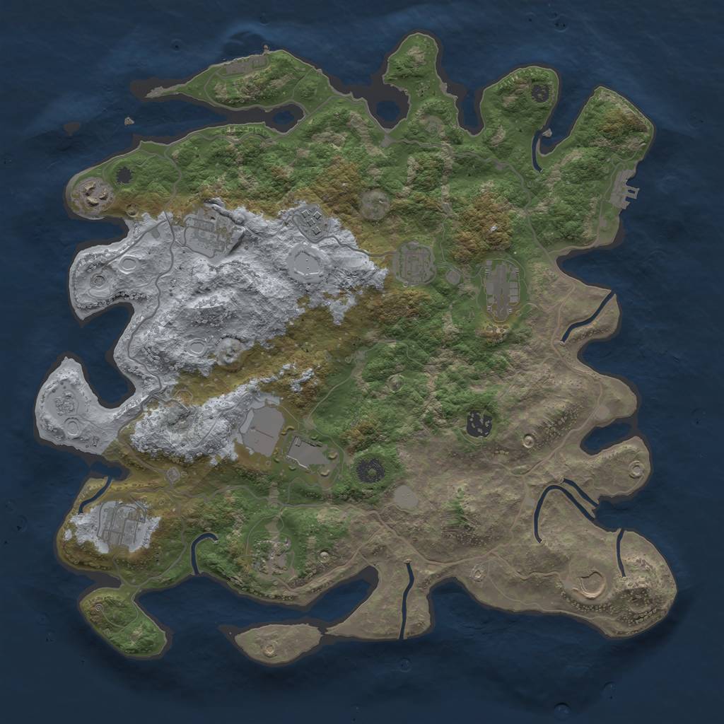 Rust Map: Procedural Map, Size: 4000, Seed: 13100, 17 Monuments
