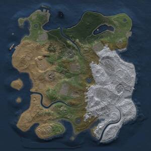 Thumbnail Rust Map: Procedural Map, Size: 3500, Seed: 1870993292, 17 Monuments