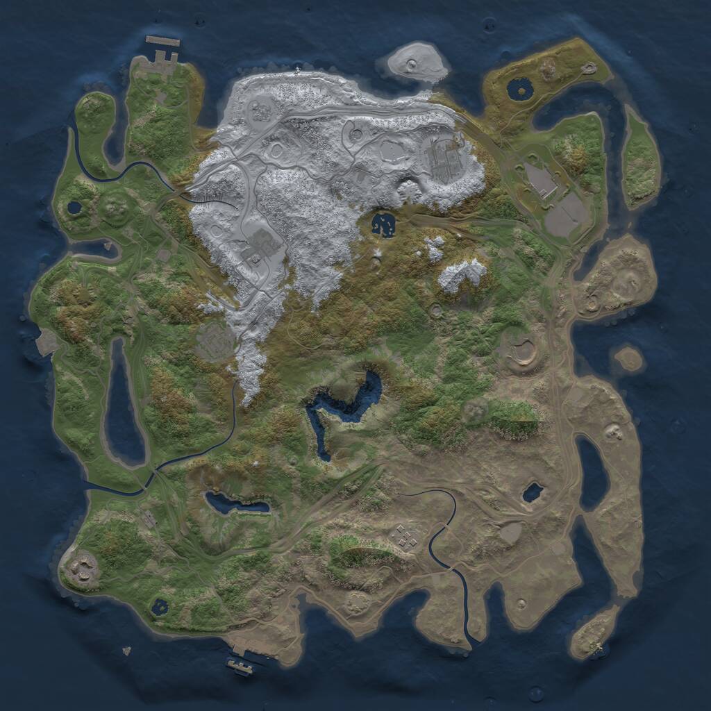 Rust Map: Procedural Map, Size: 4250, Seed: 449220631, 14 Monuments